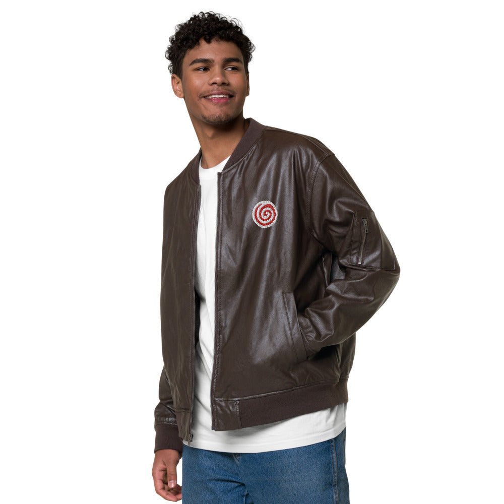 Big Energy Leather Bomber Jacket